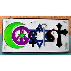 COEXIST white belt buckle