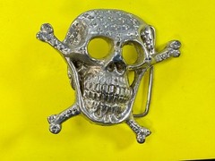 Skull Head Crossbones Halloween Biker Gothic Punk Vibe Belt Buckle