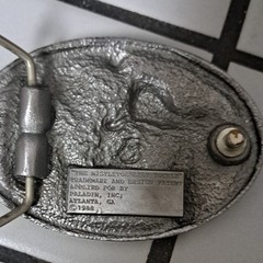 Paladin Inc. 1988 Green Silver Floral Oval Western Belt Buckle for Men