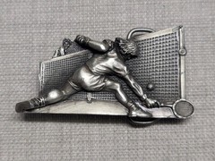 vintage TENNIS belt buckle 70s 80s bjorn borg mcenroe USA made WESTERN bergamot