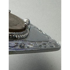 Vintage 1979 Susan B Anthony Dollar Coin Belt Buckle Silver Tone Western Scroll