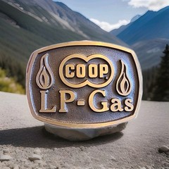 Vtg Coop LP-Gas Metal Belt Buckle Brown/Rust Color 3&Prime;x 2 1/4&Prime; Country Cowboy