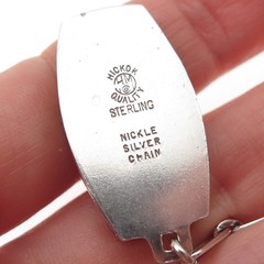 Hickok Quality Nickle Silver Antique Enamel FLT Mono Pocket Watch Loop Chain