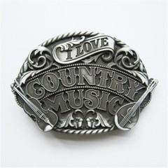 Antique Silver Western Wildlife Country Music Belt Buckle also Stock in the US