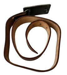 San Francisco Cable Car Belt Buckle W/ Brown Leather Art Belt By Errol G Specter