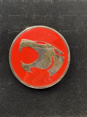 Thundercats Red Silver Enamel Belt Buckle Brass Metal 3.25&Prime; Warner Bros 2005