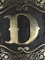 Award Design Medals Vintage Solid Brass Initial D Western Belt Buckle