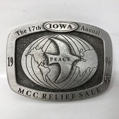 VTG 17th Iowa Annual MCC Relief Sale 1996 Belt Buckle Mennonite Christian Help