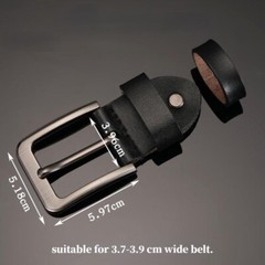 Men PU Leather Alloy Belt Buckle Head Pin Buckle Replacement for 37-39mm Wide