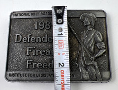 Defender of Firearms 1985 Freedom Belt Buckle National Rifle Association NRA