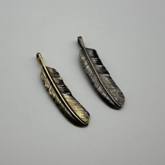 Retro Copper Feather Charm Keychain Decoration Embellishment lot