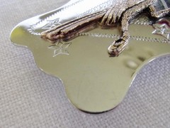 Southwest Silver Tone Stamped Metal w/ Applied Cast Brass Roadrunner Belt Buckle