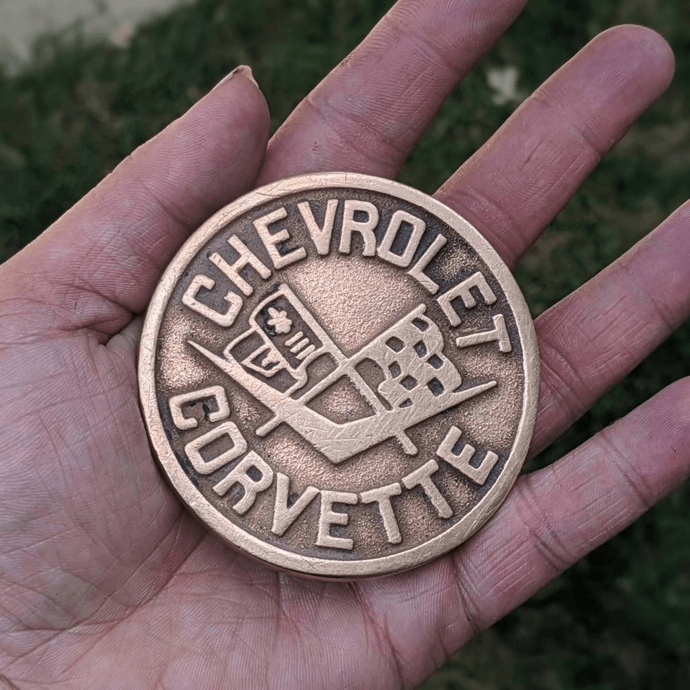 1970s Chevrolet Corvette Solid Brass Vintage Belt Buckle