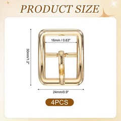 4Pcs Single Prong Belt Buckle 0.63&Prime; ID Curved Bow Buckle for Belt, Light Gold