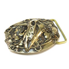 Belt Buckle « Unicorn », Immortal Beauty Belt Buckle, Unicorn with Flowers