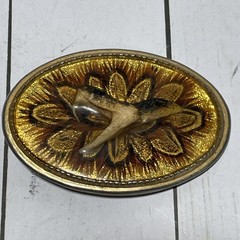 Vintage Rattlesnake Head Oval Belt Buckle Rare. Very Nice Made In The USA