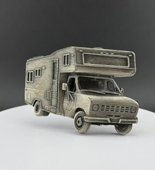 1979 Bergamot RV Motorhome Belt Buckle Vintage Camper Heavy 3D Relief Sculptural