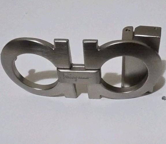 AUTH. SALVATORE FERRAGAMO SILVER GANCINI BELT BUCKLE FOR 1.3&Prime; WIDE BELT STRAP