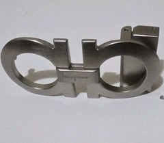 AUTH. SALVATORE FERRAGAMO SILVER GANCINI BELT BUCKLE FOR 1.3&Prime; WIDE BELT STRAP