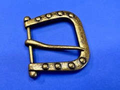 Replacement Brass Tone Studded Theme Harp Shaped Vintage Belt Buckle