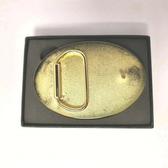 NRA Belt Buckle Golden Eagle 2010 Gold with Blue Background New in Original Box