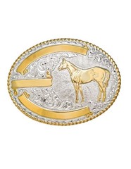 Crumrine Western Belt Buckle Engravable Equine Silver Bronze C02123