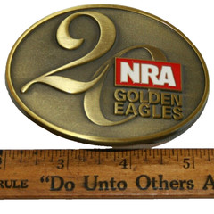 NRA Golden Eagles 20th Anniversary Belt Buckle 2A Second Amendment