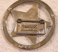 Famous Stars and Straps Belt Buckle Five Point Star Chrome Silver VINTAGE