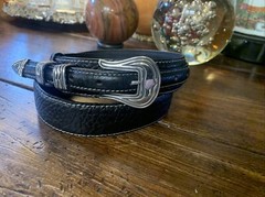 Chacon James Reid style Sterling Silver Belt Buckle Set Nu 🦬34-37-1.3/8”✅