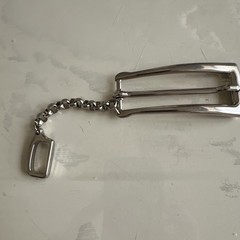 Vintage Gianfranco FERRE STUDIO Silver Belt Buckle Chain Keeper Made in Italy