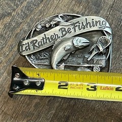Vintage 1985 Siskiyou Buckle Co Id Rather Be Fishing Trout Belt Buckle M-30