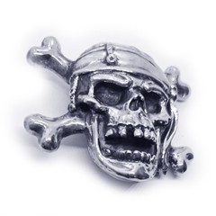 Pirate of 18 Century Skull Sterling Silver Belt Buckle