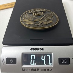 Antique-finish bronze CTM « American Pride » belt buckle 3D soaring eagle set agai