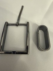 Belt Buckle 1.25” Belt Making Replacement Single Prong Black Gun Metal + Loop