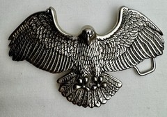 Classico Italia A136 Silver Eagle Belt Buckle Made in Italy Vintage Western 5in