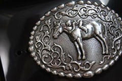 Nocona Blazin Roxx Girl Loving her Horse Belt Buckle 37672
