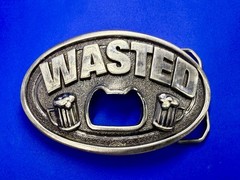 Wasted Beer Drinking Funny Novelty Bottle Opener Bar Tavern Belt Buckle