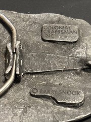 1978 Grizzly Bear Pewter Belt Buckle Barry Snook Colonial Craftsman Kanukawa