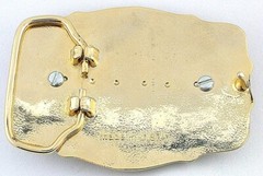 Gold Color Oval Western Natural Black Onyx Cabochon Cab Belt Buckle PBB4/3523
