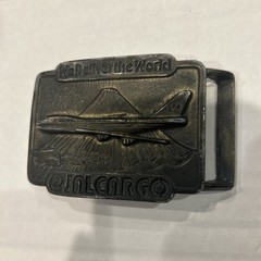 jal cargo Japan Airlines Brass Vintage Belt Buckle We deliver the World