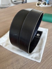 RARE! BWL BILL WALL LEATHER CUSTOM LEATHER BELT W/ STERLING SILVER CROSS SNAP
