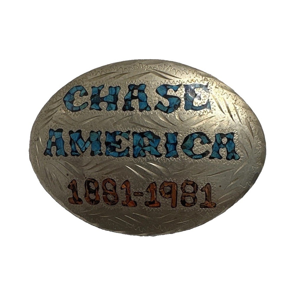 Vintage 1981 Chase America Belt Buckle Limited Edition #90 Serial Numbered Brass