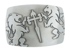 Lions Cross Sword Metal Belt Buckle