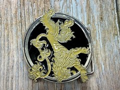 Game of Thrones Lannister House Roaring Lion Yellow Black Enameled Belt Buckle