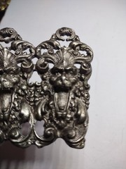 Vintage Synek Laughing Gargoyle Pewter Buckle Rare Gothic Satyrs 1970