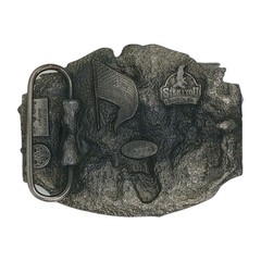 Buckle: Vietnam Veteran. Soldiers & Helicopter Design. Commemorative Pewter
