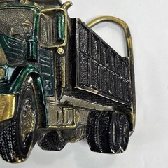 Vintage 1982 Brass Great American Belt Buckle Co Dump Truck 3D USA Made 237