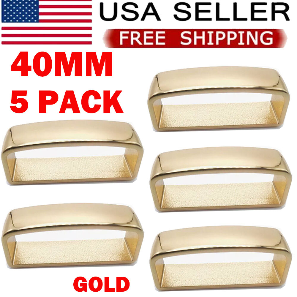 5X Gold 40mm/1.57in Solid Brass Belt Loop Belt Buckle Keeper Metal Loop Ring HOT