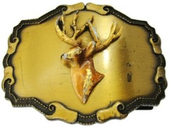 Deer Elk Belt Buckle Raintree Buckle Bronze Tone