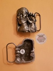 BUCKLE /BELT – HAUNTED MUMMY – 2 3/4&Prime; X2 1/4&Prime;- PURE PEWTER – RAISED – NEW